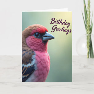 Tarjeta de cumpleaños Fuchsia Sweet Bird