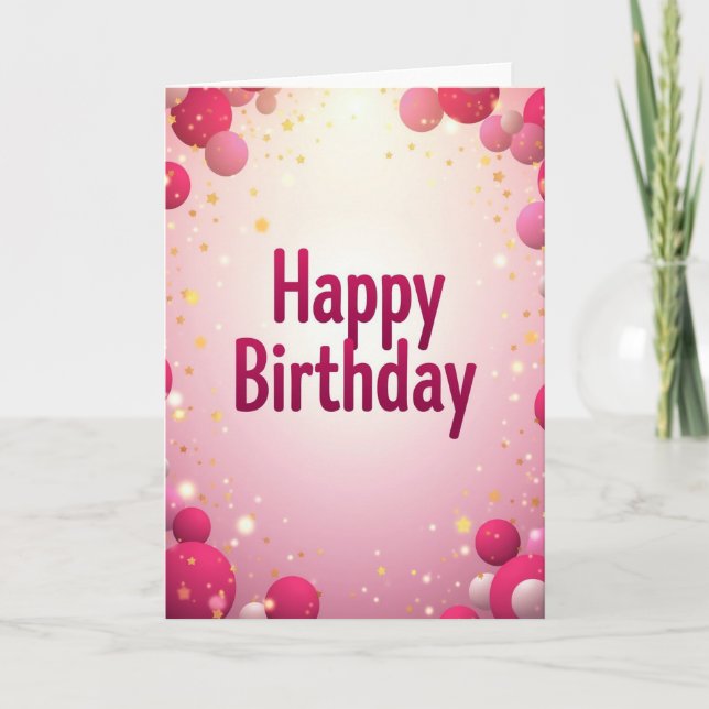 Tarjeta de cumpleaños fucsia (Anverso)