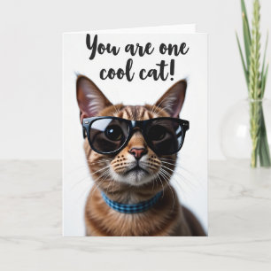 Tarjeta de Cumpleaños Gafas de Gato Genial