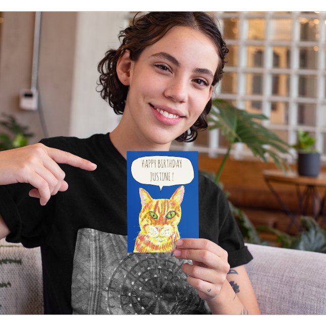 Tarjeta de cumpleaños gato ginger gatos atigrados  (Subido por el creador)