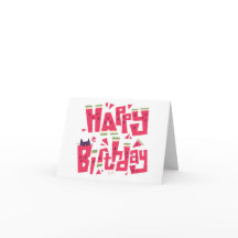 Tarjeta de cumpleaños gato sandía