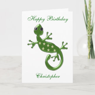 Tarjeta de cumpleaños Gecko Lizard