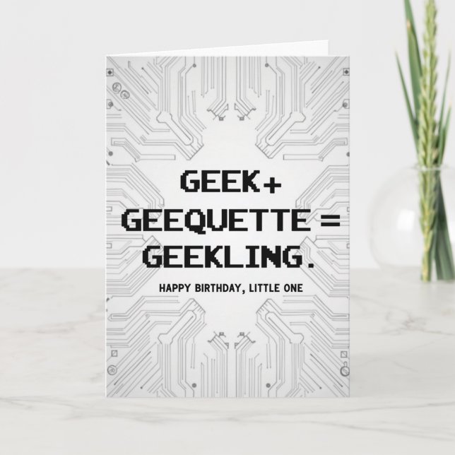 Tarjeta de cumpleaños Geeky Circuit (Anverso)