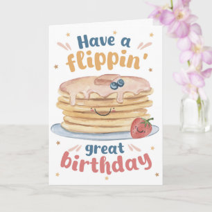 Tarjeta de cumpleaños genial Panqueque lindo