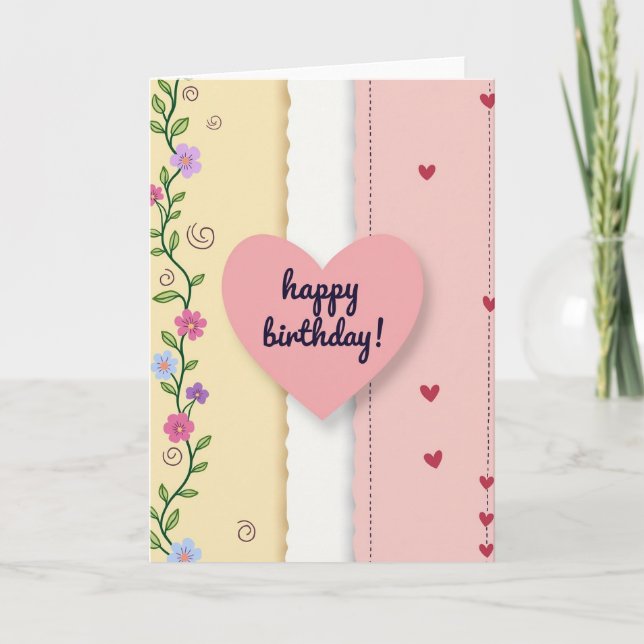 Tarjeta de cumpleaños Gentle Vine (Anverso)