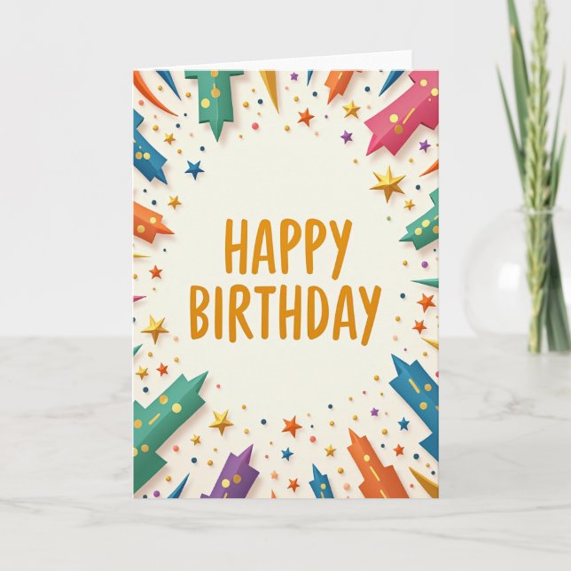 Tarjeta de cumpleaños geométrica (Anverso)