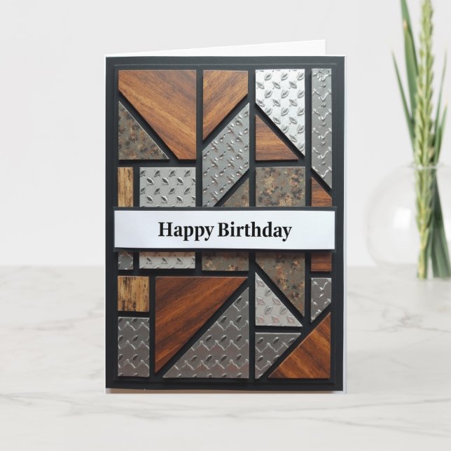 Tarjeta de cumpleaños geométrica dulce (Anverso)