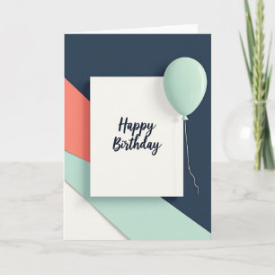 Tarjeta de cumpleaños geométrica elegante