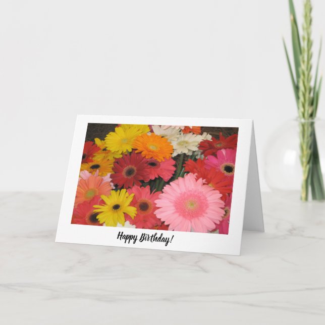 Tarjeta de cumpleaños Gerbera (Anverso)