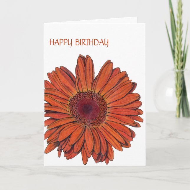 Tarjeta de cumpleaños Gerbera (Anverso)