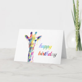 Tarjeta de cumpleaños - Girafa colorida