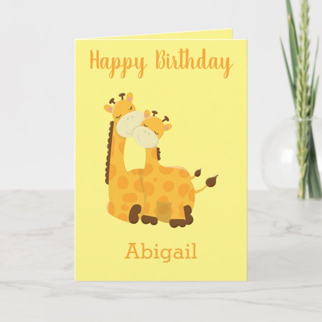 Tarjeta de cumpleaños Giraffe (Anverso)