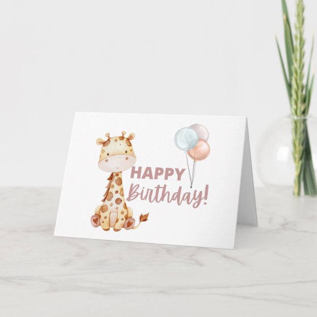 Tarjeta de cumpleaños Giraffe (Anverso)