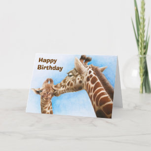 Tarjeta de cumpleaños Giraffe & Baby