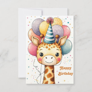 Tarjeta de cumpleaños Giraffe Design
