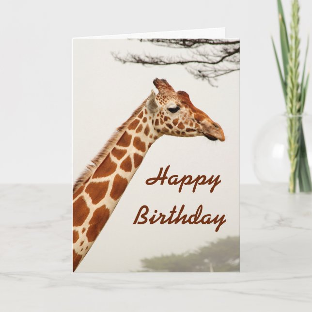 Tarjeta de cumpleaños Giraffe Happy (Anverso)