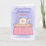 Tarjeta de cumpleaños Girlfriend - Mascota de bols<br><div class="desc">Tarjeta de cumpleaños Girlfriend - Mascota de bolsa de porcino</div>