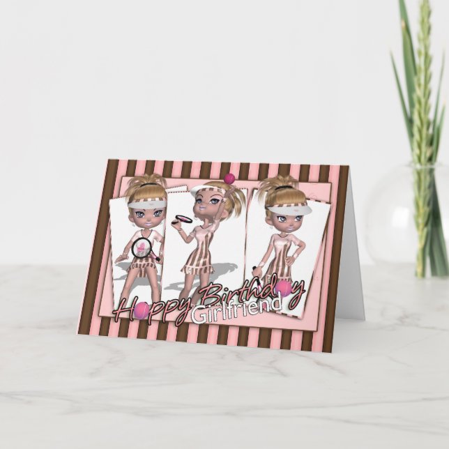 Tarjeta de cumpleaños Girlfriend - Tenis (Anverso)