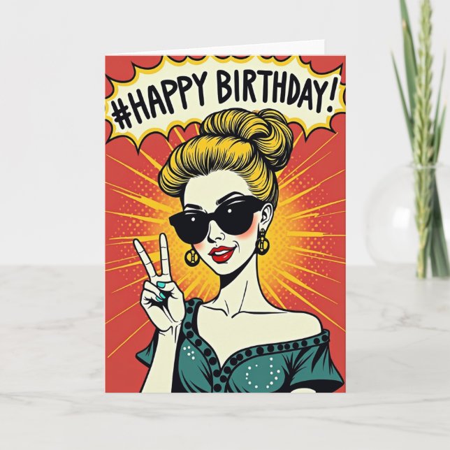 Tarjeta de cumpleaños Glam Lady (Anverso)