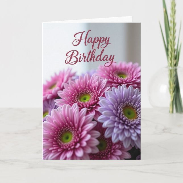 Tarjeta de cumpleaños Glitter Blossom (Anverso)