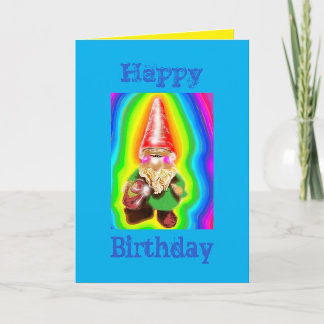 Tarjeta de cumpleaños Gnome (Anverso)