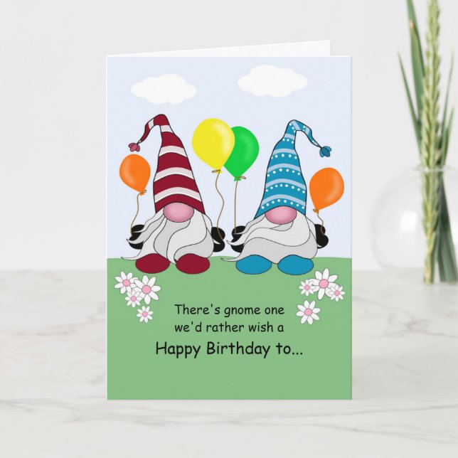 Tarjeta de cumpleaños Gnome (Anverso)