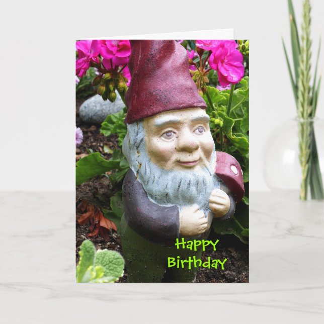 Tarjeta de cumpleaños Gnome (Anverso)
