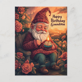 Tarjeta de cumpleaños Gnome para la abuela