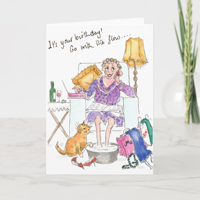 Tarjeta de cumpleaños 'Go with Flow' (Anverso)