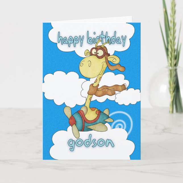 Tarjeta de cumpleaños Godson Airplane / Airplane G (Anverso)