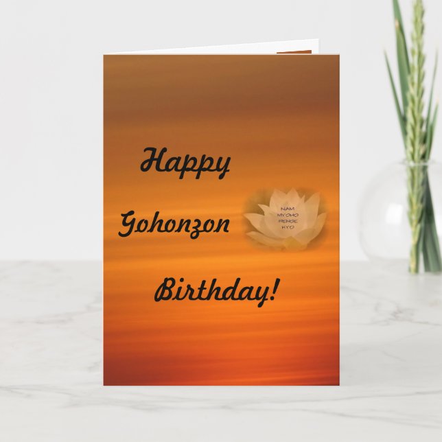 Tarjeta de cumpleaños Gohonzon Budismo SGI (Anverso)