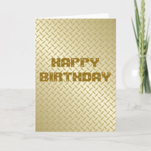 Tarjeta de cumpleaños Gold Diamondplate