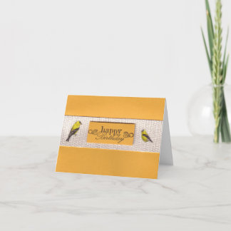 Tarjeta de cumpleaños Gold Finches