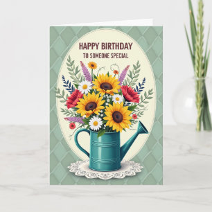 Tarjeta de cumpleaños Golden Blooms