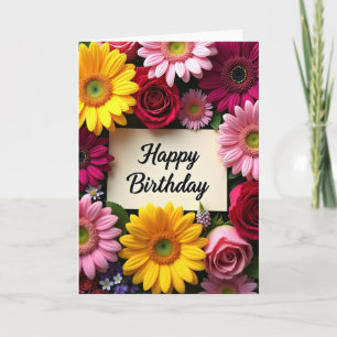 Tarjeta de cumpleaños Golden Daisy