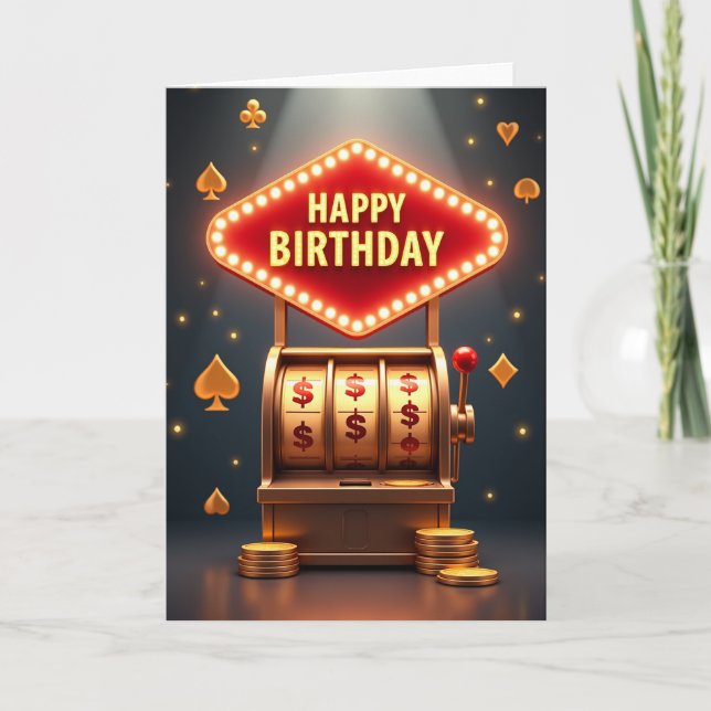 Tarjeta de cumpleaños Golden Fortune (Anverso)