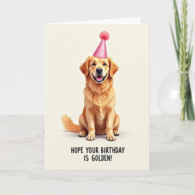 Tarjeta de cumpleaños Golden Fur (Anverso)
