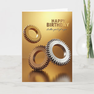 Tarjeta de cumpleaños Golden Gear