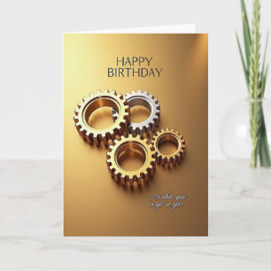 Tarjeta de cumpleaños Golden Gears