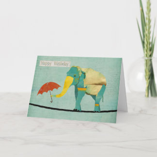 Tarjeta de cumpleaños Golden Graceful Elephant
