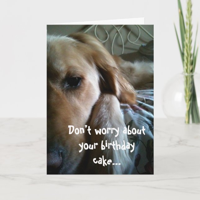 Tarjeta de cumpleaños Golden Retriever (Anverso)