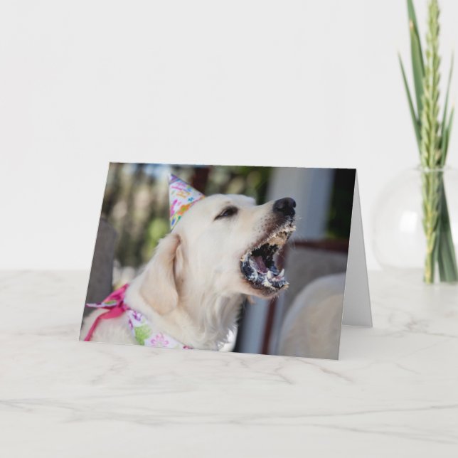 Tarjeta de cumpleaños Golden Retriever (Anverso)