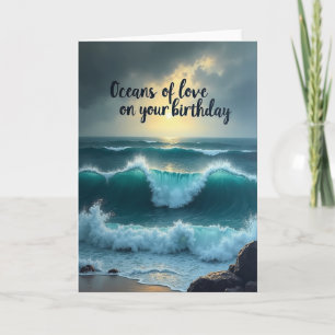 Tarjeta de cumpleaños Golden Wave