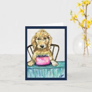 Tarjeta de cumpleaños Goldendoodle