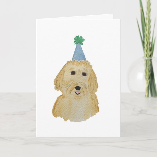 Tarjeta de cumpleaños Goldendoodle (Anverso)