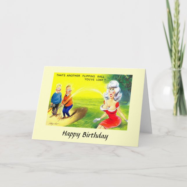Tarjeta de cumpleaños - Golf - Bolsa perdida (Anverso)