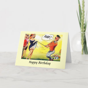 Tarjeta de Cumpleaños - Golf - Fore !