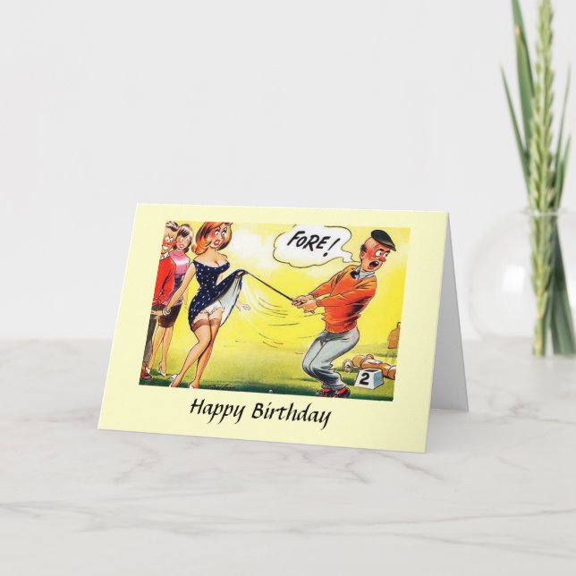 Tarjeta de Cumpleaños - Golf - Fore ! (Anverso)