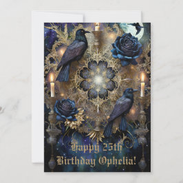 Tarjeta de cumpleaños gótica azul