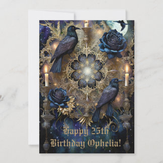 Tarjeta de cumpleaños gótica azul